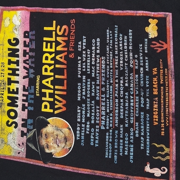 Pharrell Williams - Something In The Water Festival T-shirt Size M/L - Picture 7 of 10